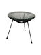 Allegra Auxiliary Outdoor Free Standing Table with Glass Surface and Metal Frame Black 45x45x45cm