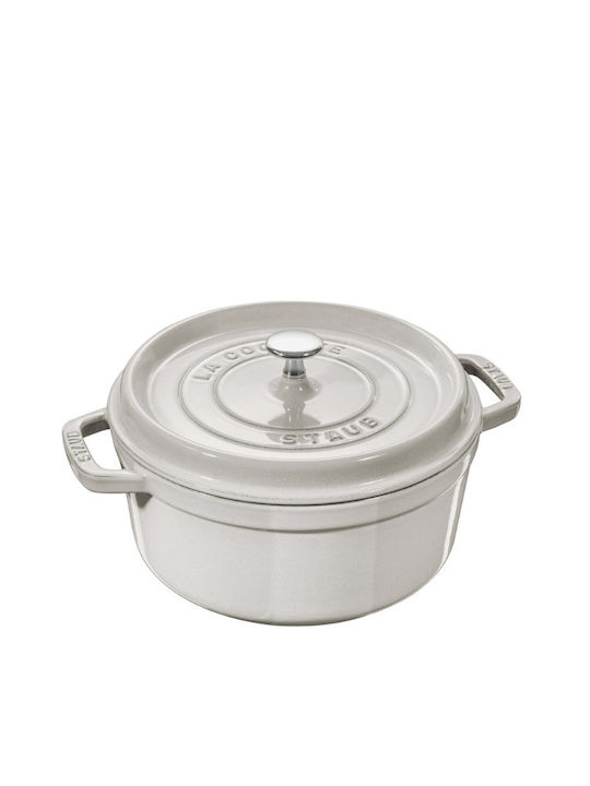 Staub Βαθιά Κατσαρόλα από Μαντέμι 5.2lt / 24cm Λευκή