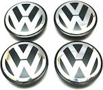 Wheel Center Caps VW with 68mm Internal Diameter Silver 4pcs