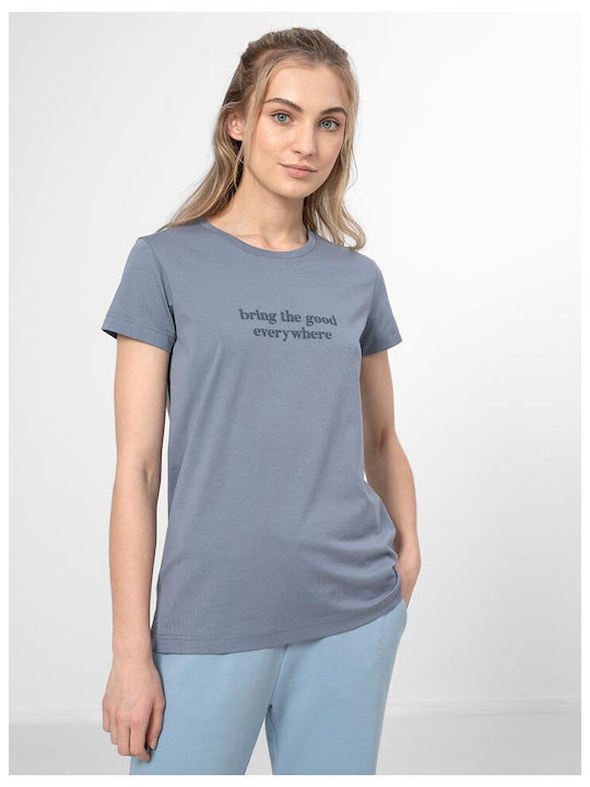 Outhorn Γυναικείο T-shirt Μπλε με Στάμπα