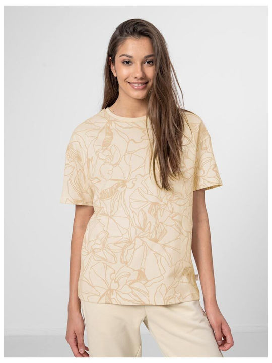 Outhorn Γυναικείο T-shirt Ecru με Στάμπα