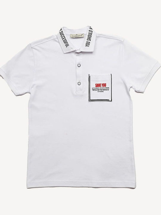 Hashtag Παιδικό Polo Κοντομάνικο Λευκό