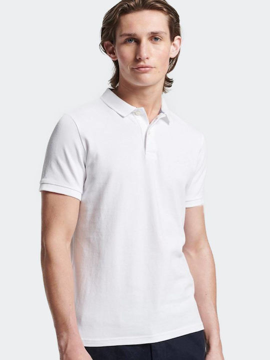 Superdry Herren Shirt Kurzarm Polo Weiß