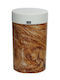 Viomes Wood Waste Bin Plastic with Pedal Brown 28lt