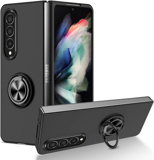 Forcell Kong Ring Задна корица Пластмаса Черен (Galaxy Z Fold4)