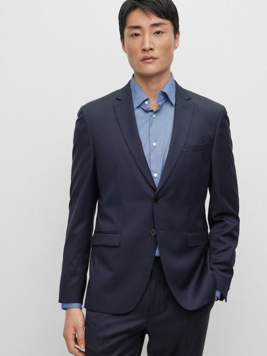 Men's Winter Suit Jacket Slim Fit Blue
