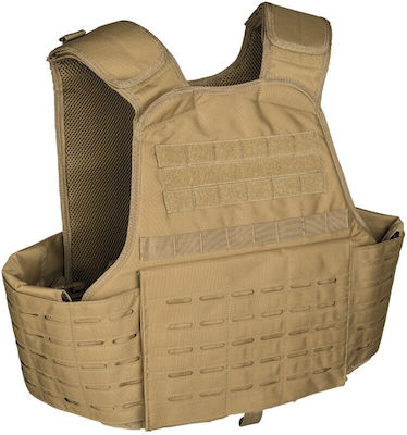 Mil-Tec Tactical Vest Plate Carrier Laser Cut with Molle System Brown