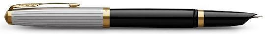 Parker Fountain Pen Medium Black Aluminum with Black Ink