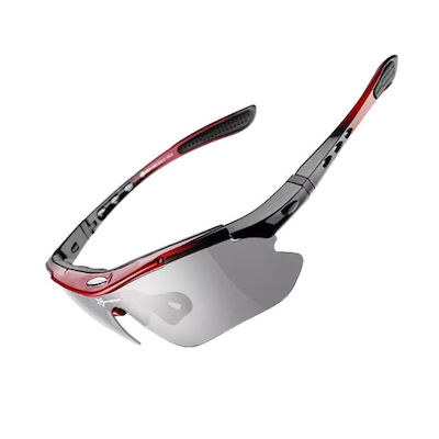 Rockbros Cycling Glasses 10141 with Black Frame & Mirror Lenses