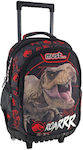 Must Jurassic Trex Roarrr School Bag Trolley Elementary, Elementary Multicolored L34 x W20 x H44cm
