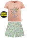 Energiers Set Top & Bottom Kids Summer Cotton Pyjamas Pink