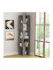 Corner Bookcase Piano Gray 31.4x31.4x158.9cm
