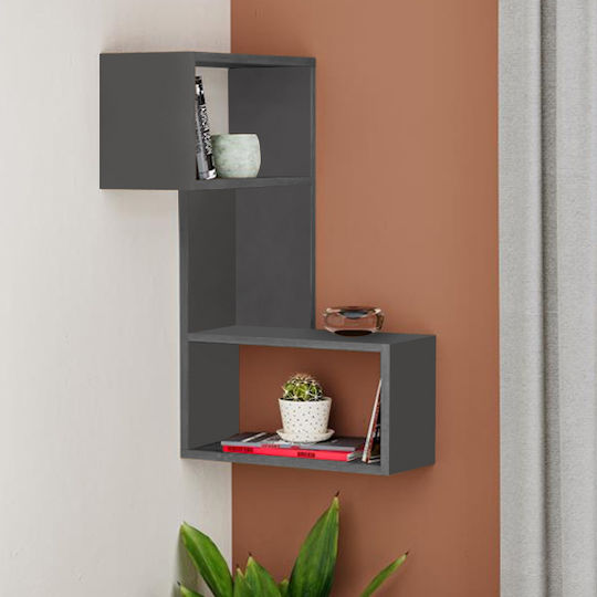 Corner Shelf Wall Part 47x20x82cm Charcoal Corner Shelf Wall Part 47x20x82cm Charcoal