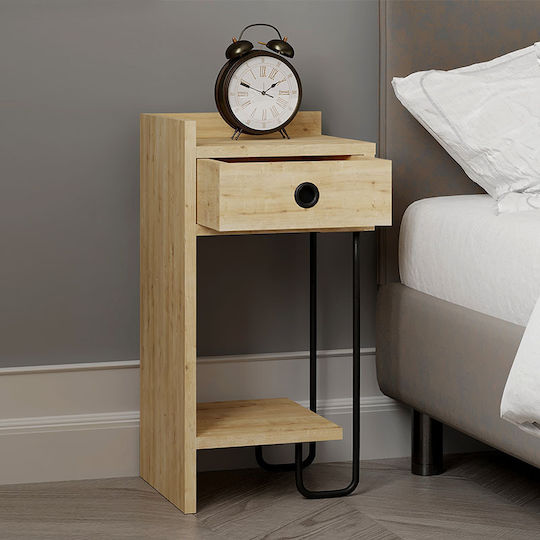 Bedside Table Sirius Wooden Natural Beech 32x30x61cm GP037-0164 1