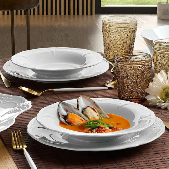 Cryspo Trio Kaiser White Porcelain Dinnerware Set 40pcs
