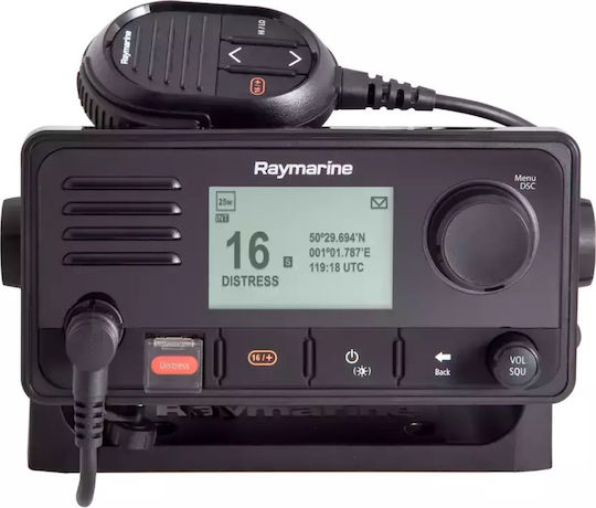 Raymarine Ray63 Безжичен Трансивър VHF Marine с Монохромен Екран В Черен Цвят