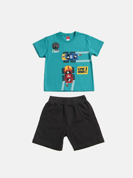 Joyce Kids Set with Shorts Summer 2pcs Turquoise