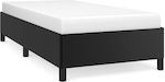 Bed Base Single made of Wood Black 100x200x35cm