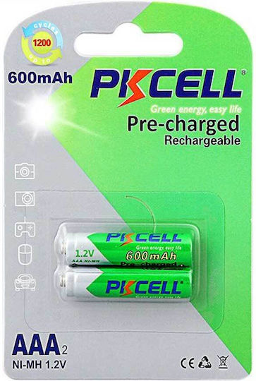 Pkcell Επαναφορτιζόμενες Μπαταρίες AAA Ni-MH 600mAh 1.2V 2τμχ