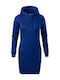 Mini Athletic Dress Long Sleeve with Hood Navy Blue