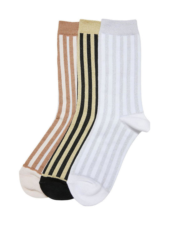 Urban Classics Classics Ανδρικές Κάλτσες με Σχέδια Black/White Sand/White 3Pack