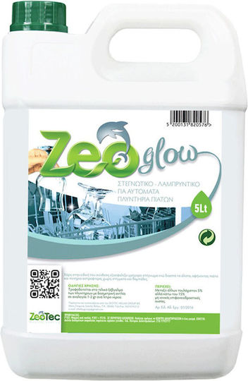 Zeotec ZeoGlow Rinse Aid Commercial Dishwasher Liquid Detergent 5lt