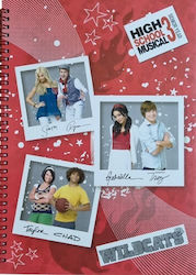 Gim Spiral Notebook Ruled A4 120 Sheets 3 Subjects High School Musical 3 Multicolour 1pcs