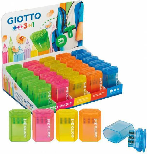 Giotto Пластмаса Тройна Острилка Буренце (Различни цветове) 1бр