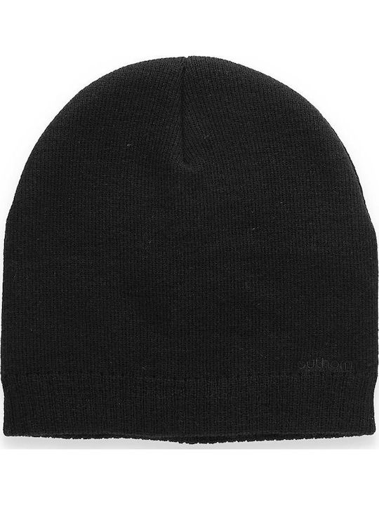 Beanie Ανδρικός Σκούφος με Rib Πλέξη σε Μαύρο χρώμα