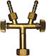 T-Piece Connector Gas Grill Spare Parts with 2 Bottle Faucets