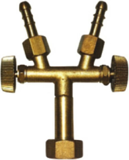 T-Piece Connector Gas Grill Spare Parts with 2 Bottle Faucets