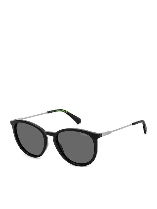 Polaroid Unisex Sunglasses with Black Frame and Gray Polarized Lens PLD4143/S/X 807/M9