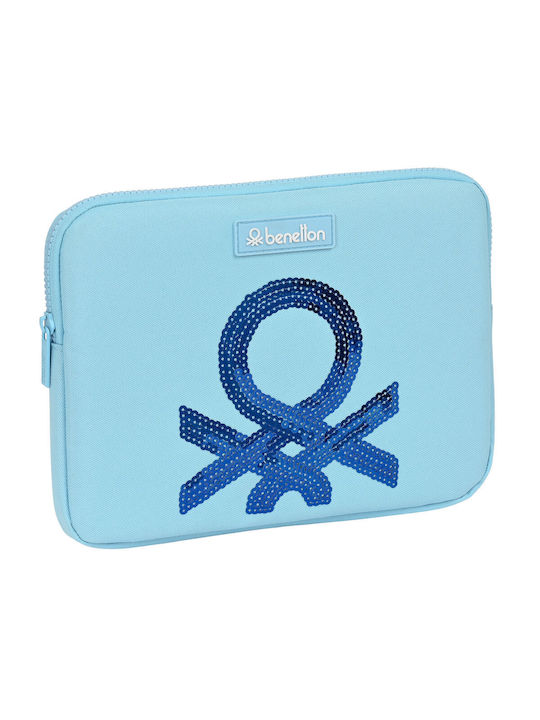 Benetton Sequins Чанта Калъф за лаптоп 11.6" в Светлосин цвят