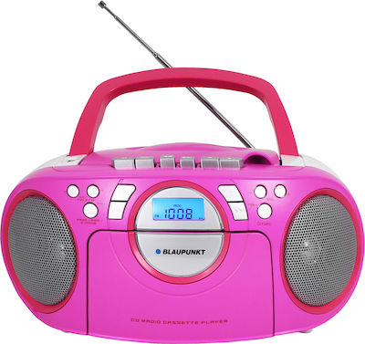 Blaupunkt Φορητό Ηχοσύστημα BB16PK mit CD-Spieler / MP3-Spieler / USB / Kassettenspieler / Radio in Rosa Farbe