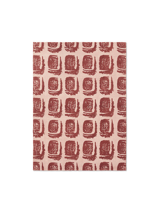 Ted Baker Woodblock Handmade Rectangular Rug Cotton 163003 Red