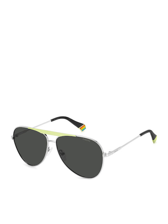 Polaroid Unisex Sonnenbrille mit Silber Metall ...