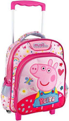 Must Peppa Pig Σχολική Τσάντα Τρόλεϊ Νηπιαγωγείου σε Ροζ χρώμα