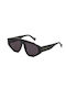 Retrosuperfuture Tyrah Sunglasses with Black Plastic Frame and Black Lens