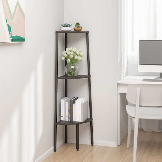 Eckbibliothek Schwarz 45.5x31.5x120cm