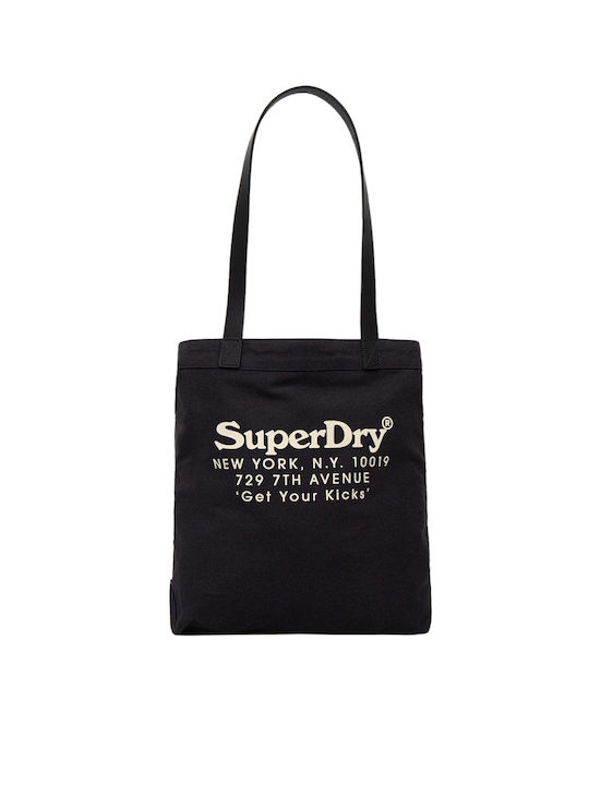 Superdry Vintage Graphic Γυναικεία Τσάντα Shopper Ώμου Navy Μπλε