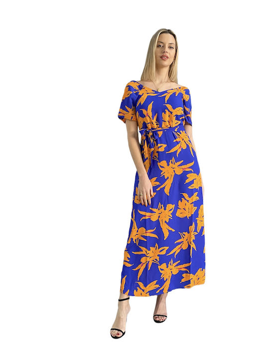 Only Alma Sommer Midi Kleid Blau