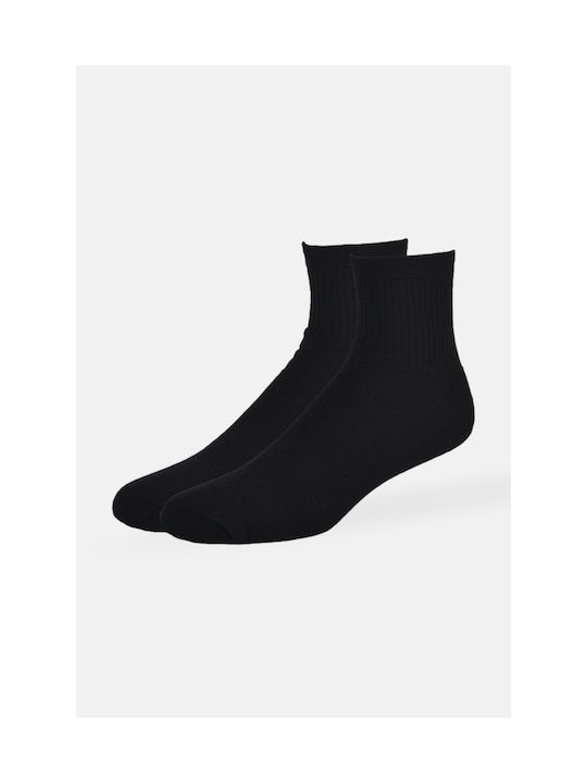 Ampo Socks Solid Color Socks Black