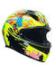 AGV K3 Full Face Helmet with Pinlock and Sun Visor ECE 22.06 1500gr Rossi Winter Test 2019 2118381001-003