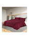 vidaXL Duvet Cover Set Double with 2 Pillowcases 200x200 Bordeaux