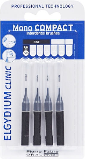Elgydium Clinic Mono Compact Interdental Brushes 0.35mm Black 4pcs