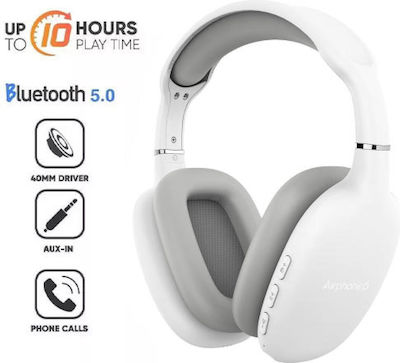 Sonic Gear Airphone 6 Wireless/Wired Over Ear Headphones with 10 hours of Operation Whitά AP6W