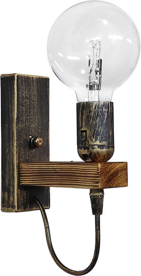 Heronia Vintage Lamp Wall with Socket E27 Bronze 14.5x6x6cm