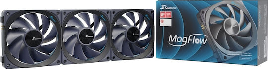 Seasonic MagFlow 1225 Case Fan 120mm (2000rpm / 63.33cfm) Χωρίς Led Φωτισμό και Σύνδεση 4-Pin PWM 3τμχ