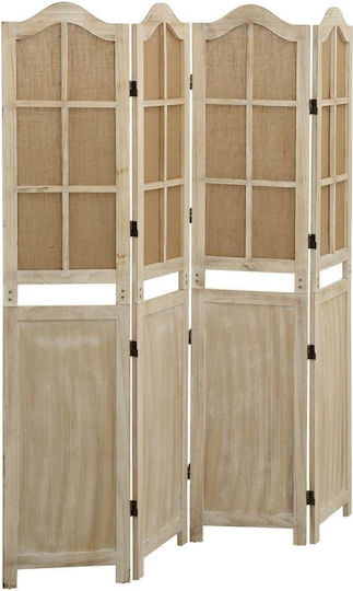 vidaXL Decorative Room Divider Fabric with 4 Panels Coffee 140x165cm