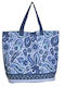 Inart Stoff Strandtasche mit Geldbörse mit Ethnic Muster Blau